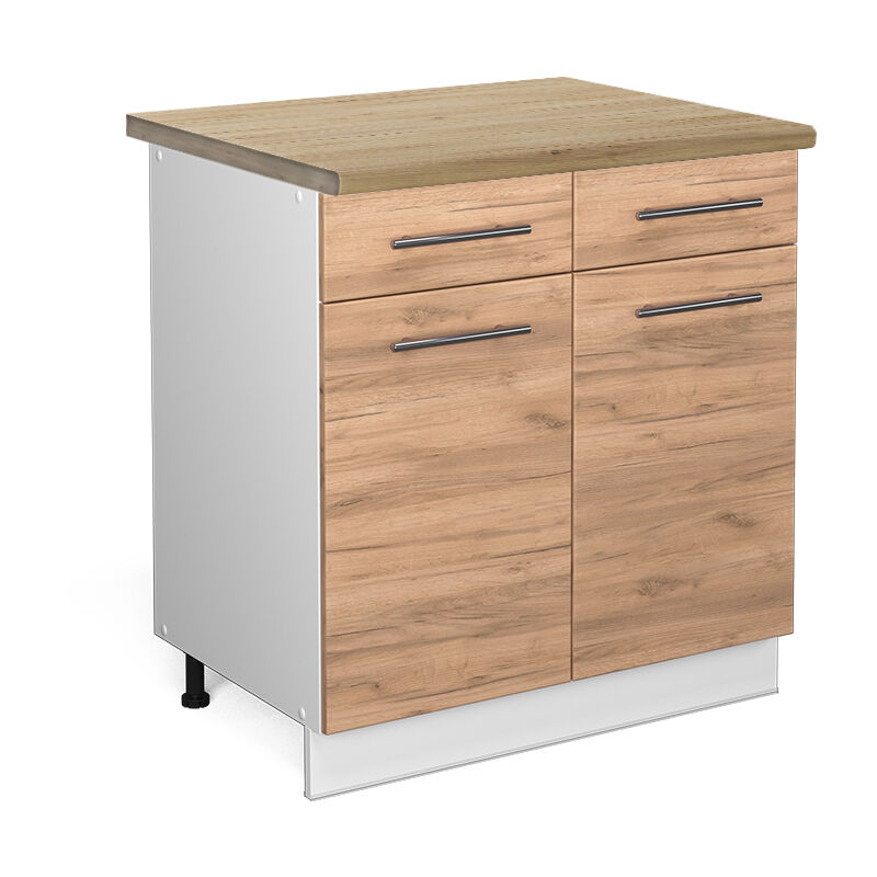 Vicco - Küchenunterschrank Fame-line, Goldkraft Eiche, 80 Cm , Ap Eiche