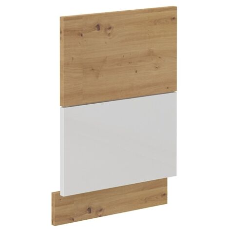 Frontblende für integrierten Geschirrspüler 45 cm Eiche Artisan + Weiß Hochglanz
