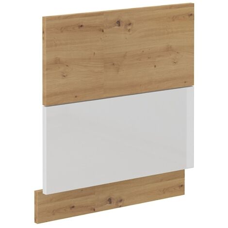 Frontblende für integrierten Geschirrspüler 60 cm Eiche Artisan + Weiß Hochglanz