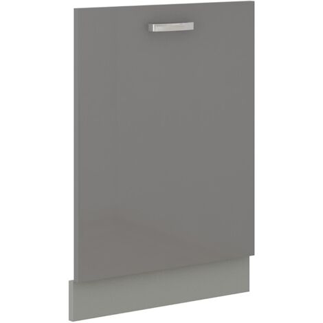 Frontblende Geschirrspüler vollintegriert 60 cm Grau Hochglanz Küche Grey Bianca