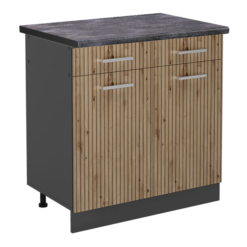 Vicco - Küchenunterschrank R-line, Artisan-eiche, 80 Cm , Ap Anthrazit