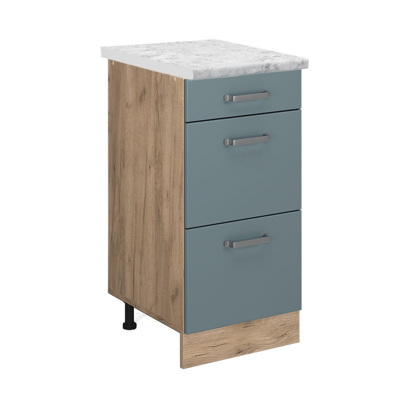 Vicco - Küchenunterschrank R-line, Blau-grau, 40 Cm Ap Marmor