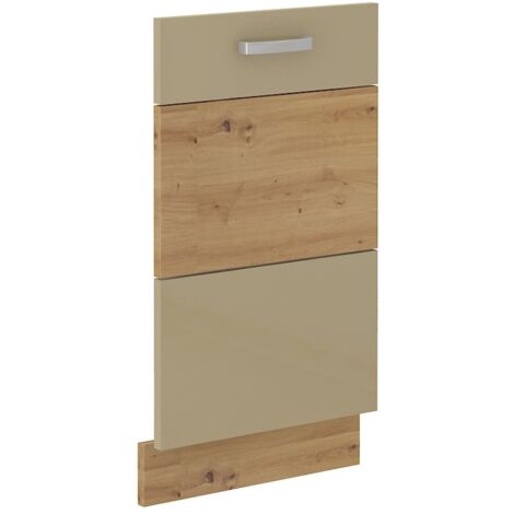 Frontblende vollintegrierten Geschirrspüler 45 Eiche Artisan + Cappuccino Glanz
