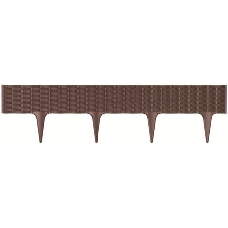 Frontera de cesped Prosperplast "Ibra" para jardin de plastico 390 x 390 x 18,65 cm en color marron