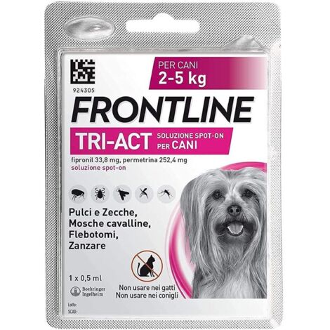 Frontline Tri-Act Cani 2-5 kg da 1 pipetta  - Frontline Tri-Act Cani 2-5 kg da 1 pipetta - Confezione da 1 Pipetta