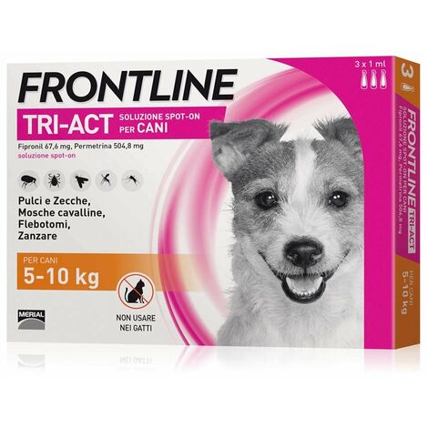 Frontline Tri-act Spot On pour petits chiens de 5 à 10 kg paquet de 3 pipettes