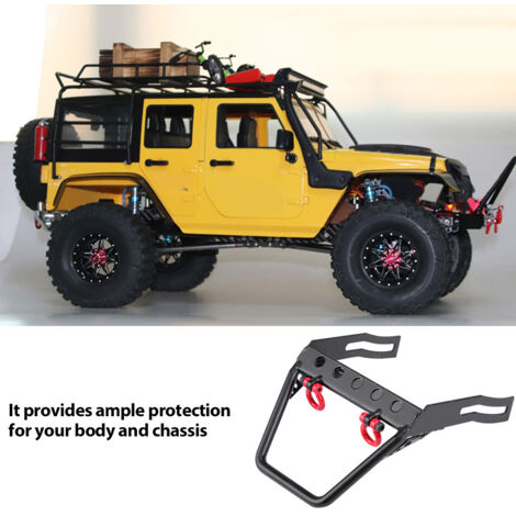 Frontstoßstange aus Stahl für RC-Crawler mit Seilwindenhalterung, kompatibel mit Axial SCX10 1/10 (Flachmodell)