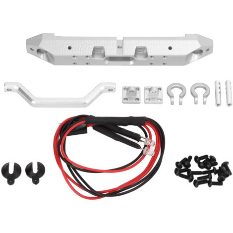 Frontstoßstange und Scheinwerfereinheit aus Aluminiumlegierung für AXIAL SCX24 RC-Crawler im Maßstab 1:24 – Silber