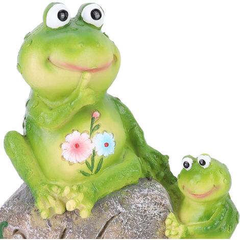 Frosch-Bastelfigur mit 2 Harzminiaturen für Landschaftsgärten, niedliches Frosch-Mutter-Sohn-Vater-Modell, dekorativ, langlebig, umweltfreundlich.