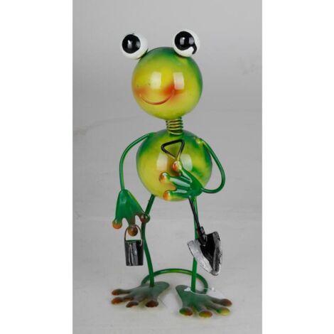 Frosch Gartenstecker Metall- Gartendekoration Gartenfigur Pflanzenstecker Frog