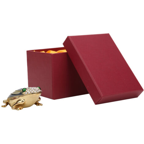 Froschornament aus metallgrauem Emaille mit Diamanteinlagen – Einzigartige Bürodekoration oder Geschenkidee für Zuhause
