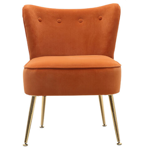 main image of "Frosted Velvet Buttoned Cocktail Accent Chair"