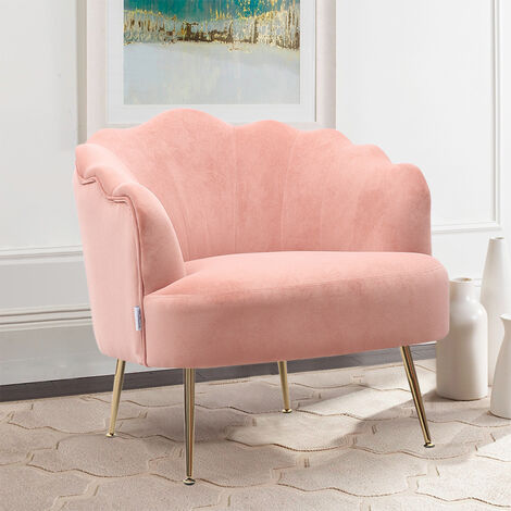 main image of "Frosted Velvet Shell Accent Chair"