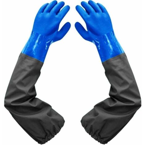 Frosted Waterproof Gloves-Teichreinigungshandschuhe, 26 Zoll Beflockungsfutter Elastische Bündchen, Für Die Chemische Industrie Landwirtschaft Fischerei Bau