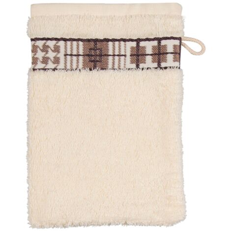 Frottana Fjord - Guanto da Bagno, 15 x 20 cm, 100% Cotone, Avorio