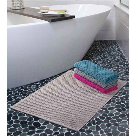 Frottee-Badematten 2er-Set 70x50cm Duschvorleger Badvorleger Badteppich  - pink