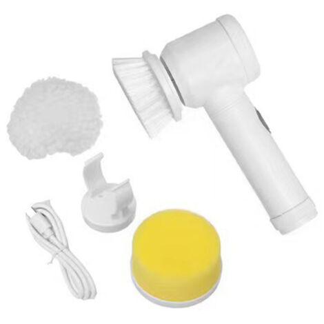 Frotteur Électrique Rotatif avec 3 Brosses Remplaçables - Nettoyeur pour Salle de Bain, Carrelage, Sol et Fenêtre - Batterie Intégrée