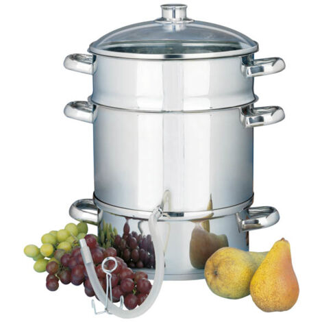Fruchtentsafter Edelstahl 26 cm 26 cm, 8 l, mit Glasdeckel