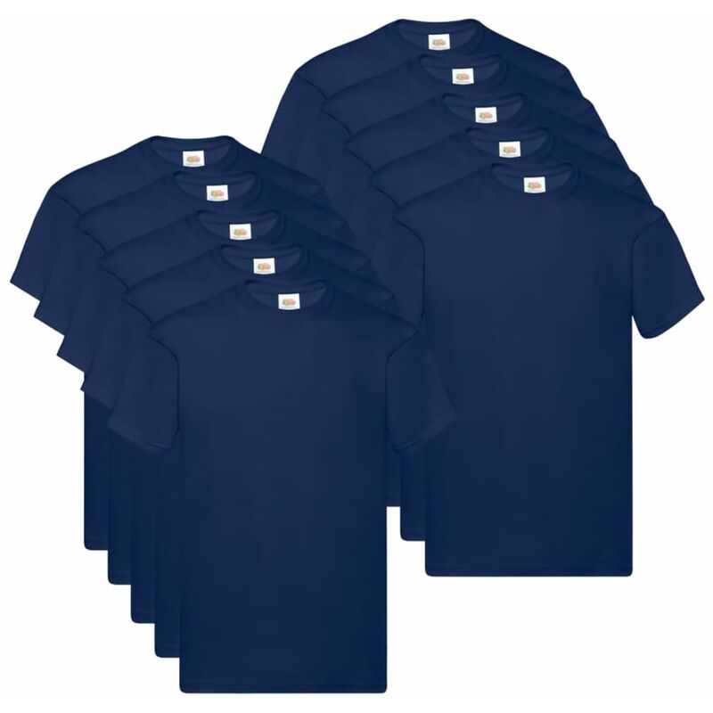 

Fruit of the Loom Camisetas originales 10 uds azul marino S algodón - Azul
