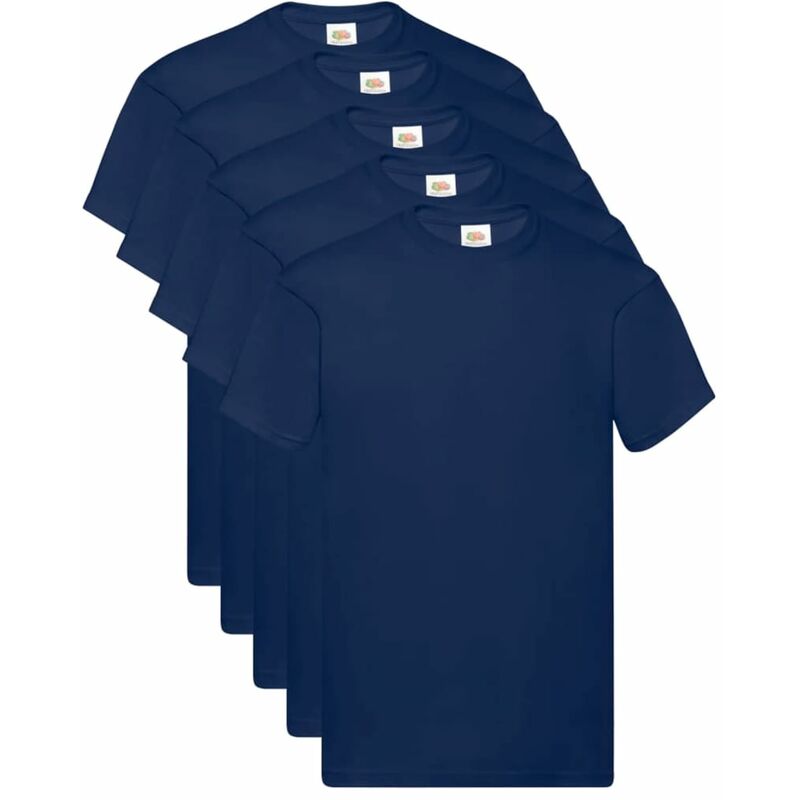 

Fruit of the Loom Camisetas originales 5 uds azul marino XXL algodón - Azul