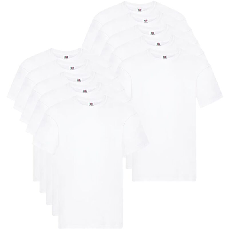

Fruit of the Loom Camisetas originales 10 uds blancas 3XL algodón - Blanco