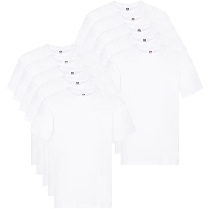 

Fruit of the Loom Camisetas originales 10 uds blancas L algodón - Blanco