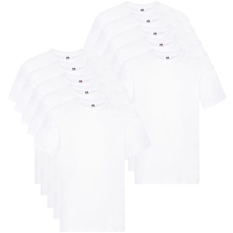 

Fruit of the Loom Camisetas originales 10 uds blanco 4XL algodón - Blanco