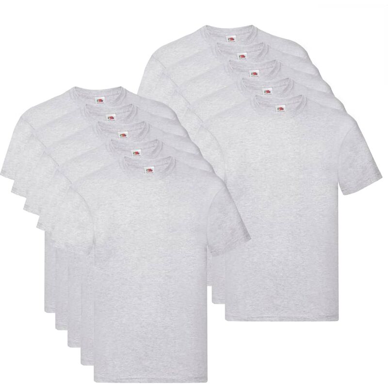 

Fruit of the Loom Camisetas originales 10 uds gris M algodón - Gris