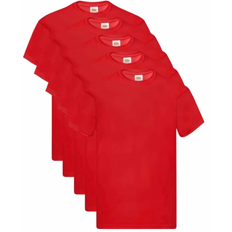 

Fruit of the Loom Camisetas originales 5 uds rojo M algodón - Rojo