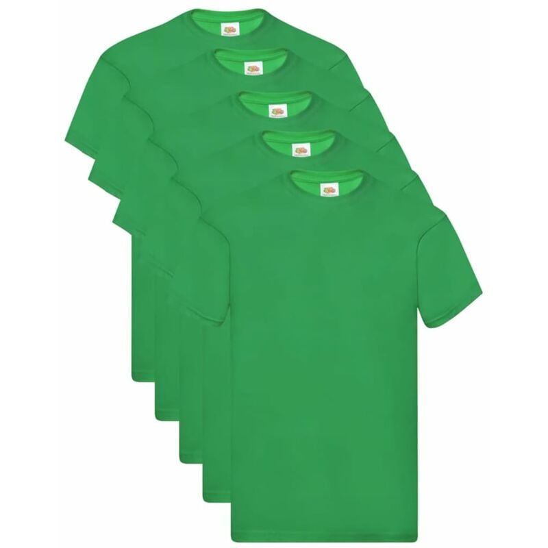 

Fruit of the Loom Camisetas originales 5 uds verde 3XL algodón - Verde