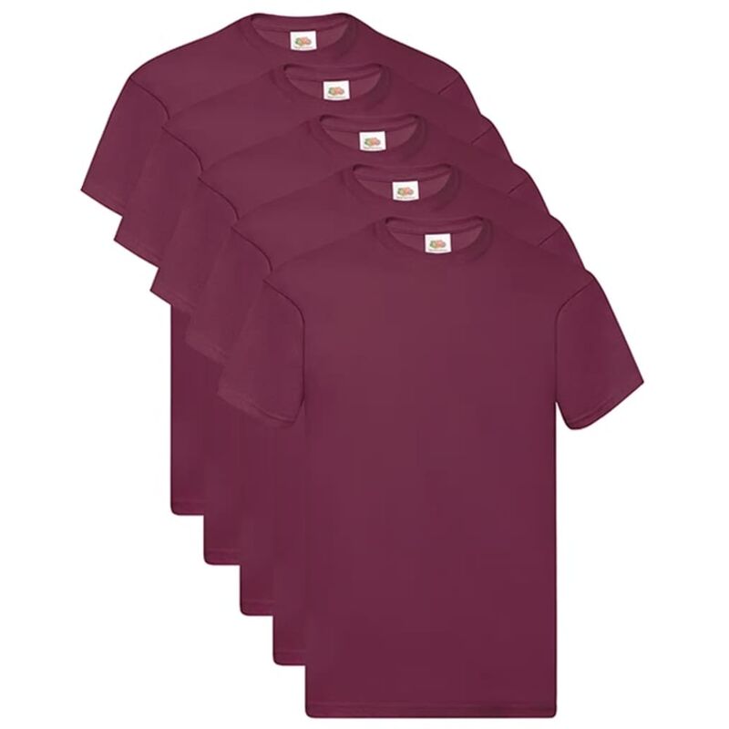 

Fruit of the Loom Camisetas originales 5 uds burdeo S algodón - Rojo
