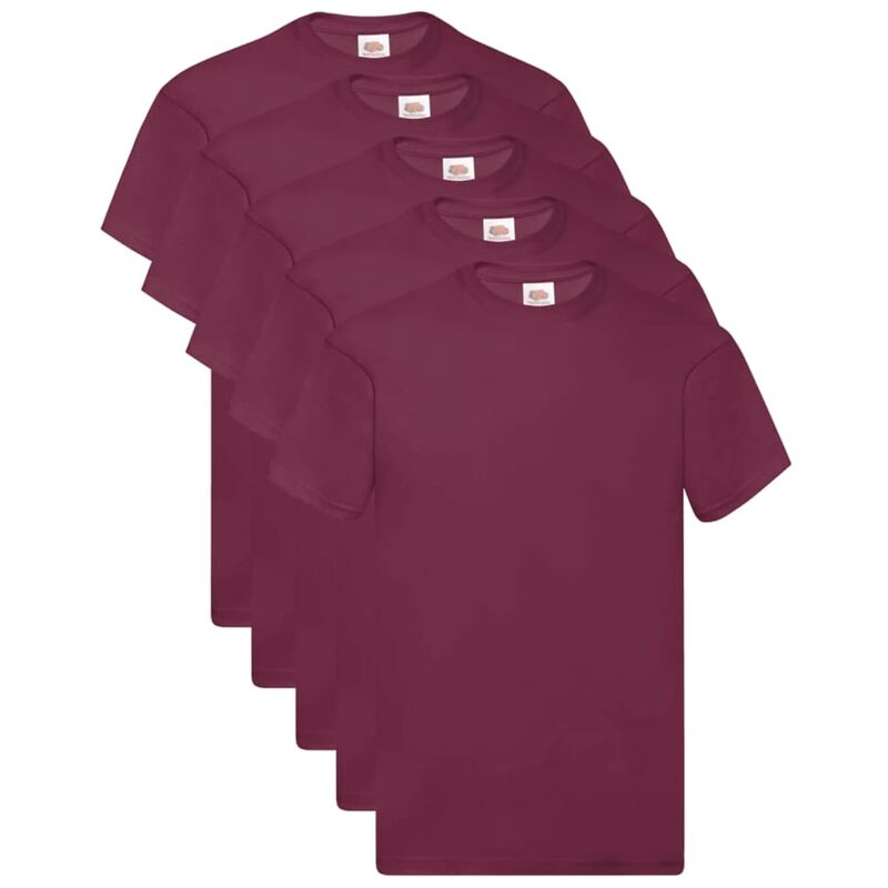 

Fruit of the Loom Camisetas originales 5 uds burdeos M algodón - Rojo