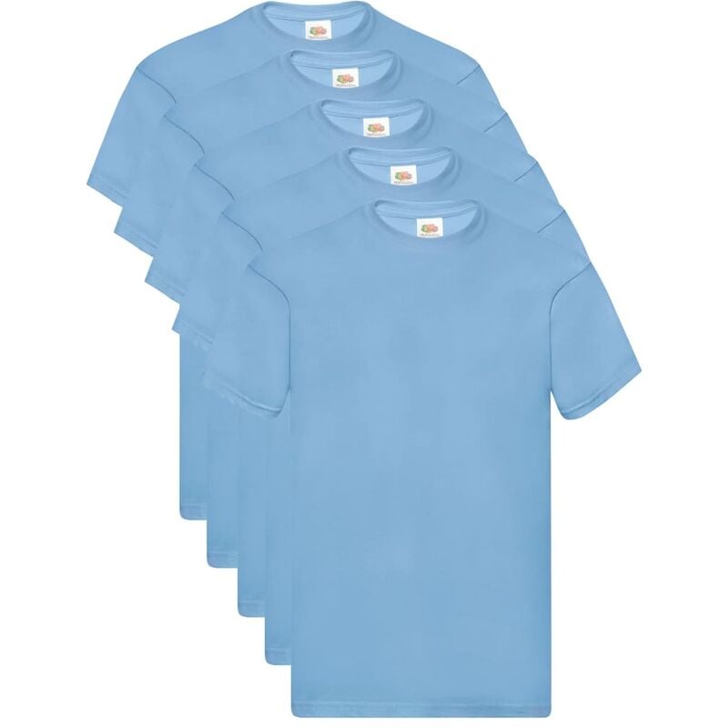 

Fruit of the Loom Camisetas originales 5 uds azul claro L algodón - Azul