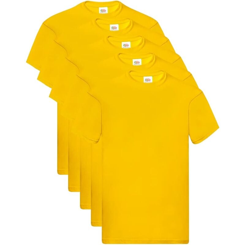 

Fruit of the Loom Camisetas originales 5 uds amarillo L algodón - Amarillo