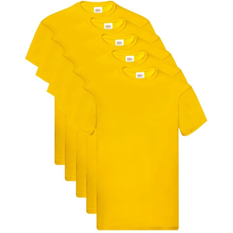 

Fruit of the Loom Camisetas originales 5 uds amarillo XL algodón - Amarillo