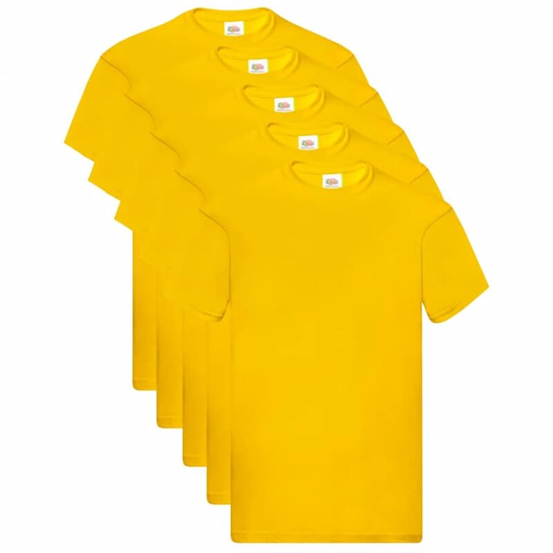 

Fruit of the Loom Camisetas originales 5 uds amarillo 3XL algodón - Amarillo