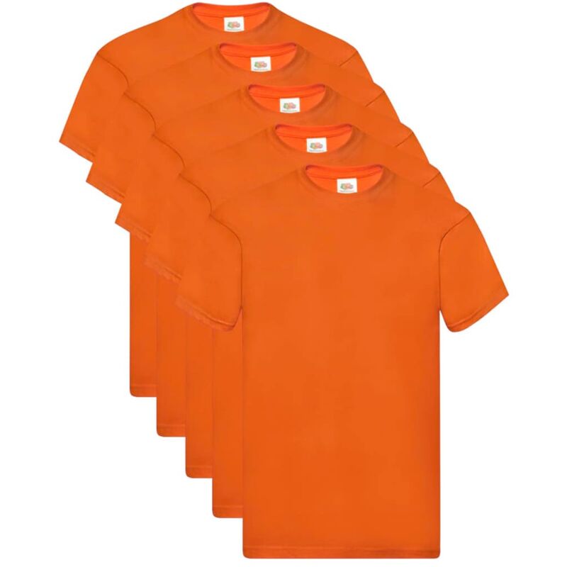 

Fruit of the Loom Camisetas originales 5 uds naranja XL algodón - Naranja