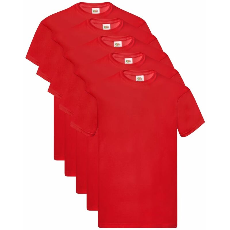 

Fruit of the Loom Camisetas originales 5 uds rojo 3XL algodón - Rojo