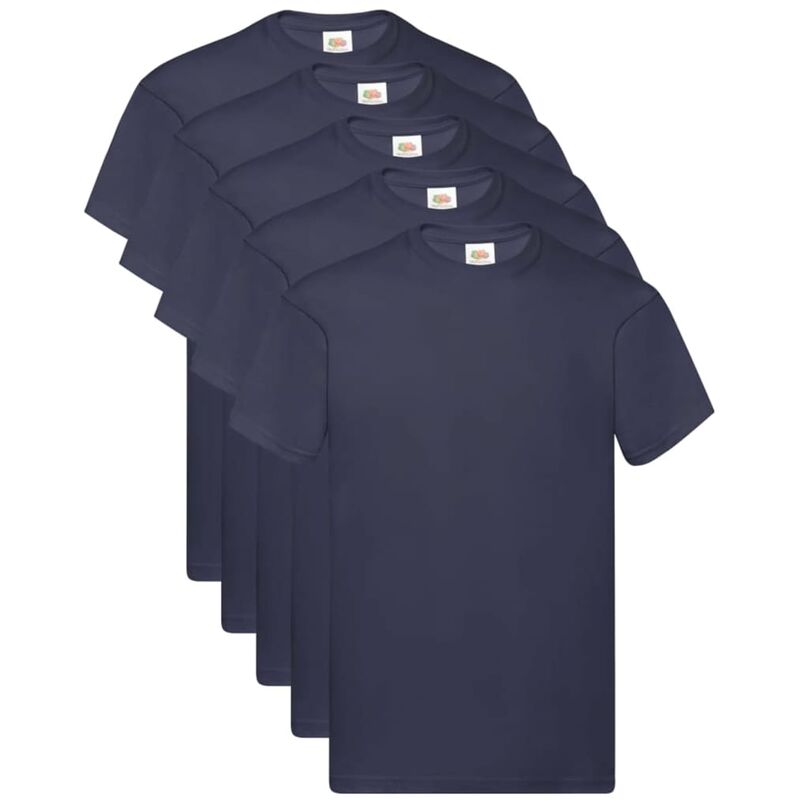 

Fruit of the Loom Camisetas originales 5 uds azul marino S algodón - Azul