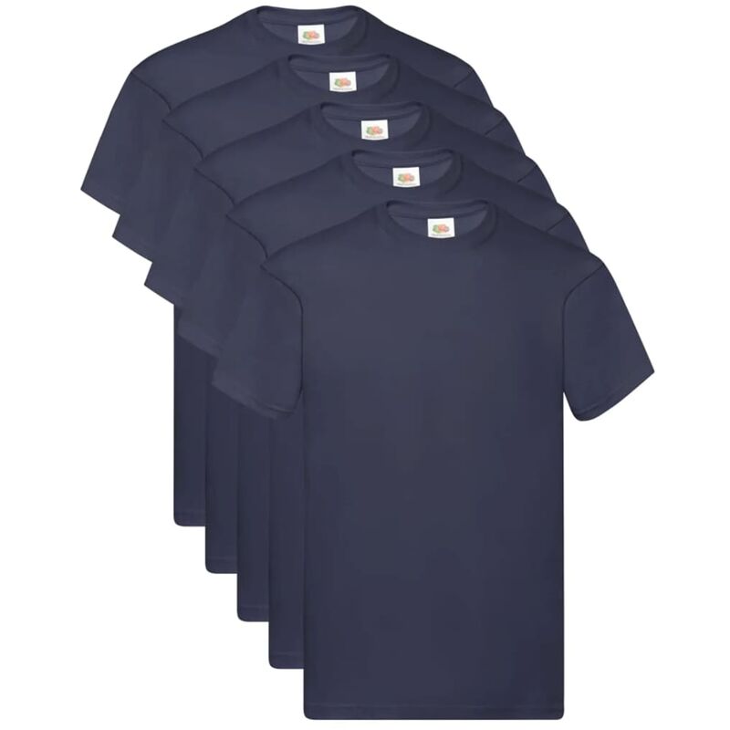 

Fruit of the Loom Camisetas originales 5 uds azul marino M algodón - Azul