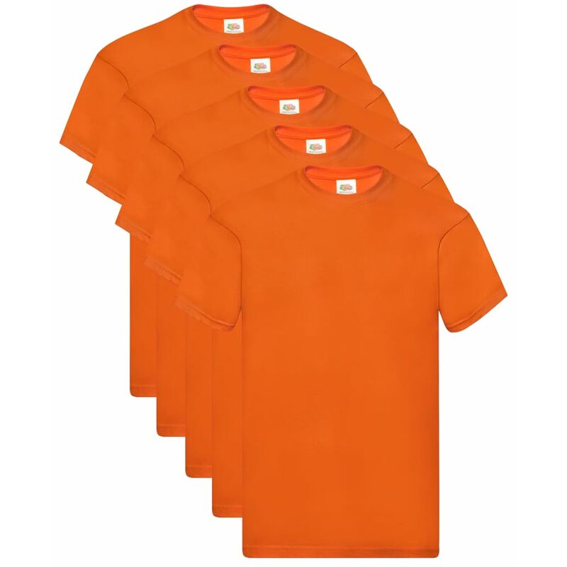 

Fruit of the Loom Camisetas originales 5 uds naranja 3XL algodón - Naranja
