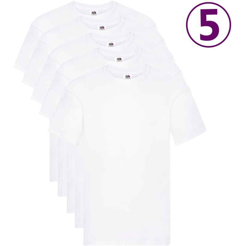 

Fruit of the Loom Camisetas originales 5 uds blancas M algodón - Blanco