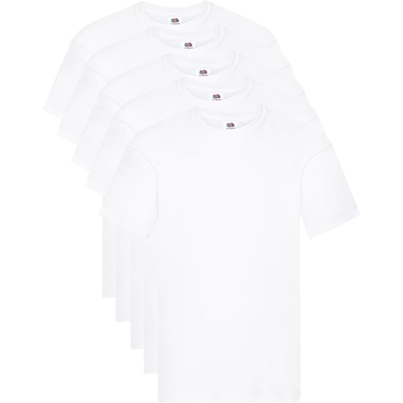 

Fruit of the Loom Camisetas originales 5 uds blancas XXL algodón - Blanco