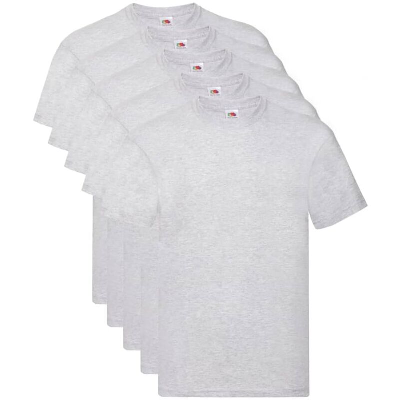

Fruit of the Loom Camisetas originales 5 uds gris 4XL algodón - Gris