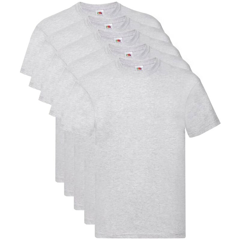 

Fruit of the Loom Camisetas originales 5 uds gris 5XL algodón - Gris