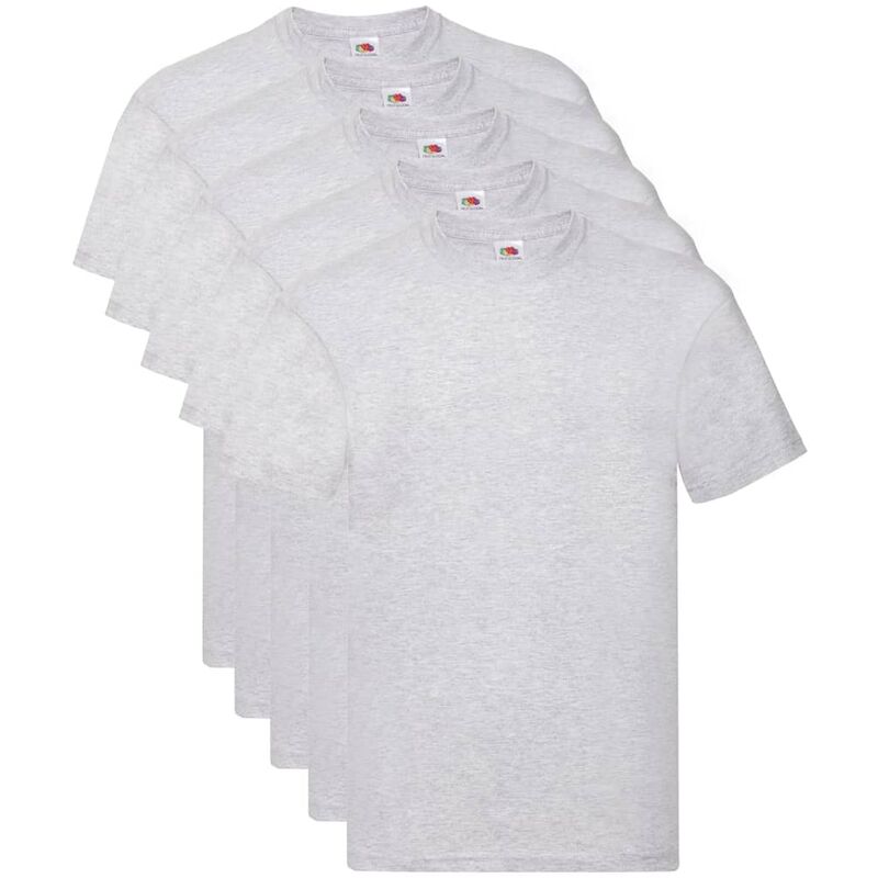 

Fruit of the Loom Camisetas originales 5 uds gris XXL algodón - Gris