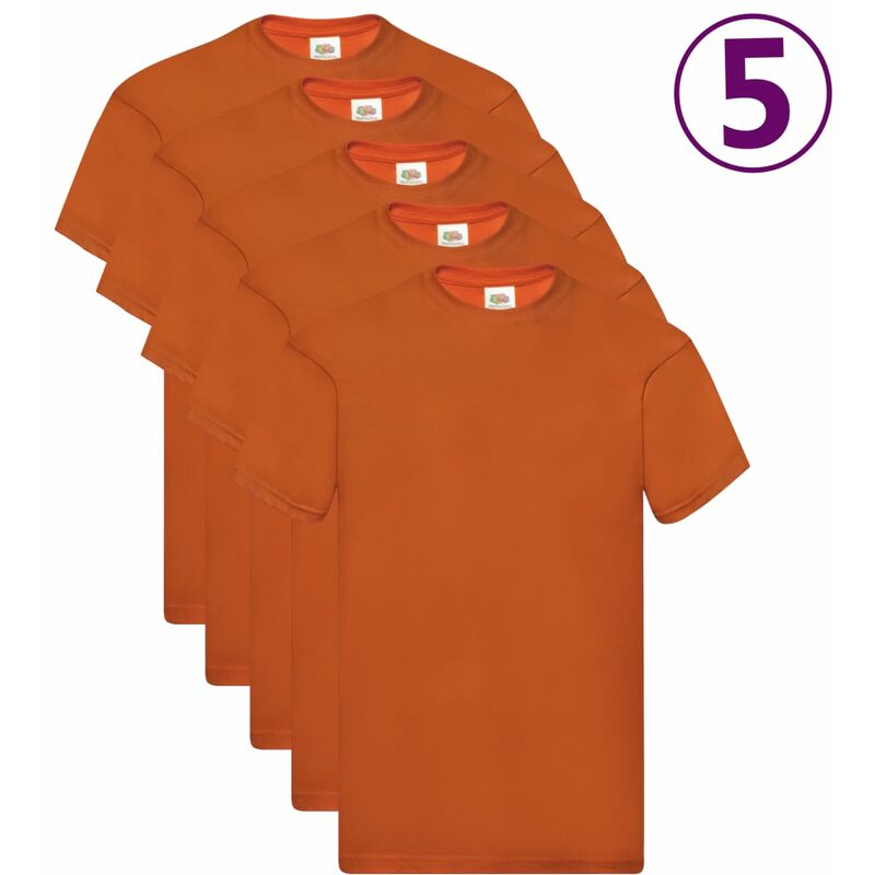 

Fruit of the loom camisetas originales 5 uds naranja xxl algodón - Rogal