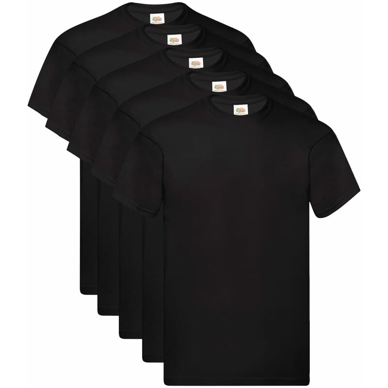 

Fruit of the Loom Camisetas originales 5 uds negras S algodón - Negro