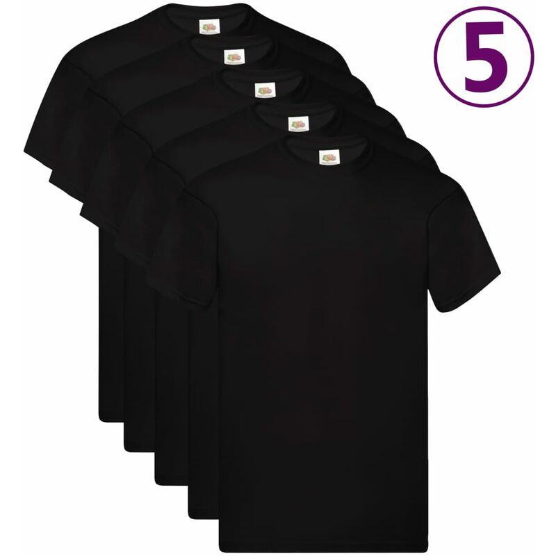 

Fruit of the loom camisetas originales 5 uds negras xxl algodón Rogal