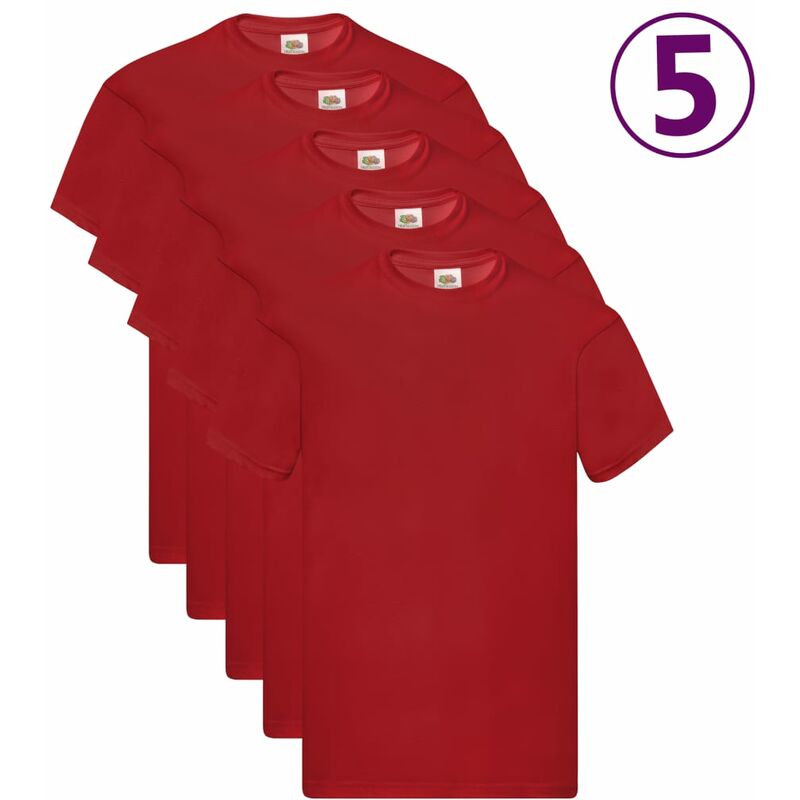 

Fruit of the loom camisetas originales 5 uds rojo xxl algodón Rogal